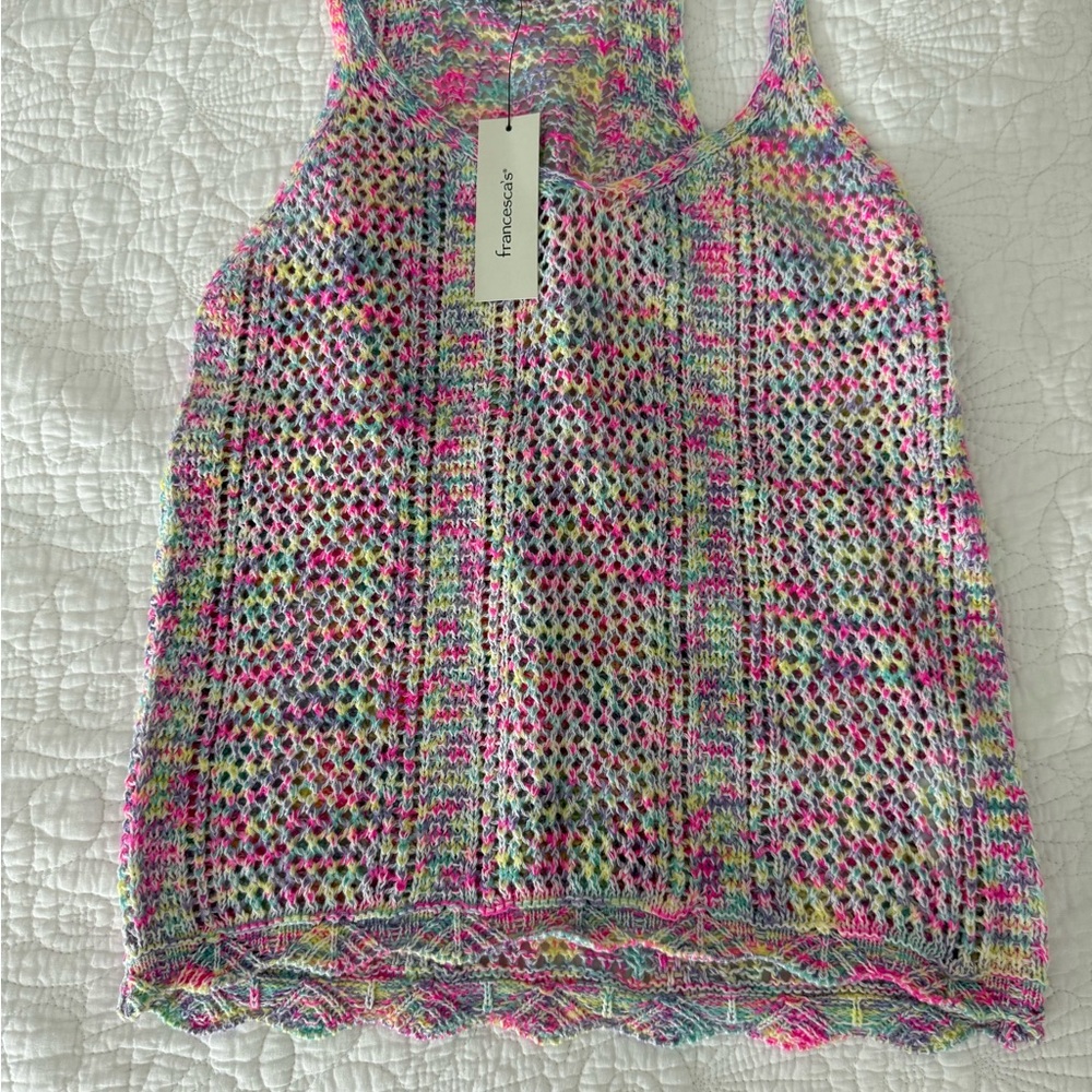 Francesca's Multicolor Knit Tank Top